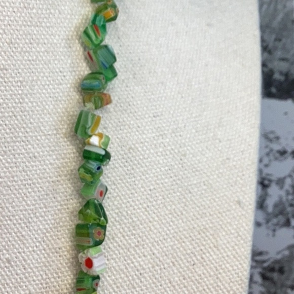 Millefiori Green Glass Necklace - Picture 5 of 5